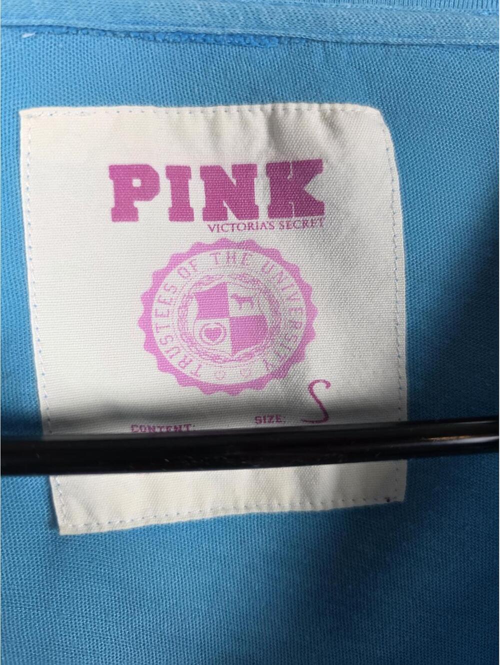 Victorias Secret PHI BETA PINK Long Sleeve Nightigown Sleep Dress Y2k Vintage SM - Picture 4 of 5